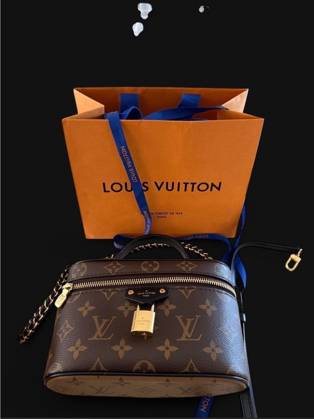 Louis Vuitton Brown Monogram Vanity Crossbody with Gold Hardware